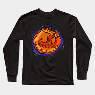 Cracked Skull Jack O’ Lantern Long Sleeve T-Shirt